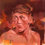 Battered Man 1 - 16" x 20" - Oil on Artboard