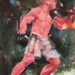Boxer (left) - 16" X 20" - Oil on Artboard
