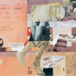 Man Flying Backwards [ 12" x 18"] collage