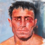 Battered Man 2 - 16" x 20" - Oil on Artboard