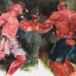 Boxers - 20" X 32" - Oil on Artboard