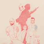 RENDITION #3 red pencil on paper 8" x 10"