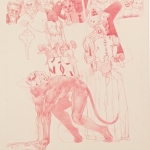 RENDITION #4 red pencil on paper 8" x 10"