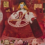 Red Infanta oil on canvas 36 x 36 "
