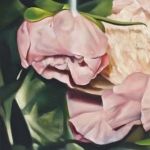 Calabazaz with Drowned Peony 18 x 36" oil on canvas