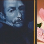 El nino with Peony - 18" x 36" - oil on canvas