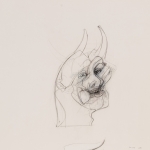 Self Portrait with Horns - 12" x 15" - Pencil on Paper