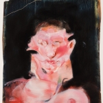 Worman with Torn Paper - 12" x 10" - Oil on Paper